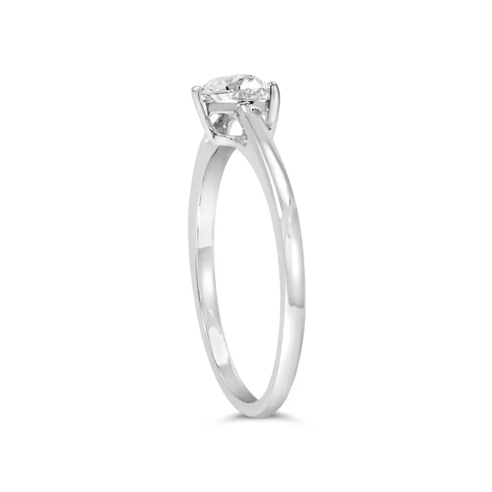 14k White Gold 1/2 Cttw Heart Cut Lab Grown Diamond Solitaire Engagement Ring (f-g Color Vs1-vs2 Clarity) - Size 7