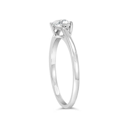 14k White Gold 1/2 Cttw Heart Cut Lab Grown Diamond Solitaire Engagement Ring (f-g Color Vs1-vs2 Clarity) - Size 7