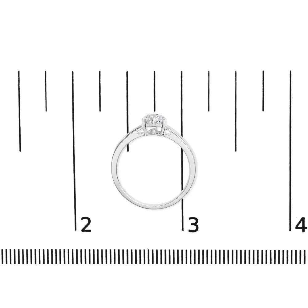 14k White Gold 1/2 Cttw Heart Cut Lab Grown Diamond Solitaire Engagement Ring (f-g Color Vs1-vs2 Clarity) - Size 7