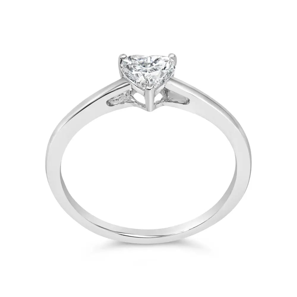 14k White Gold 1/2 Cttw Heart Cut Lab Grown Diamond Solitaire Engagement Ring (f-g Color Vs1-vs2 Clarity) - Size 7