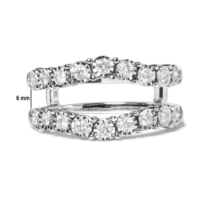 14k White Gold 1/2 Cttw Miracle Set Diamond Enhancer Wrap Ring Guard (h-i Color I1-i2 Clarity) - Fine Jewelry us Direct