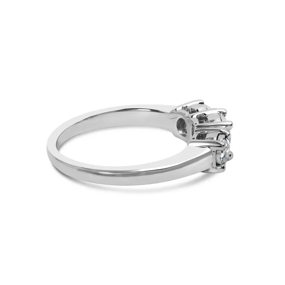 14k White Gold 1/2 Cttw Miracle Set Round Lab Grown Diamond Three Stone Illusion Plate Ring (f-g Color Vs1-vs2 Clarity)