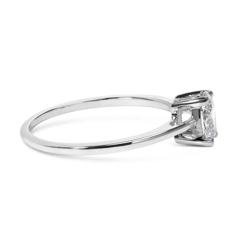 14k White Gold 1/2 Cttw Oval Lab Grown Diamond 4 Prong Solitaire Engagement Ring (f-g Color Vs2-si1 Clarity) - Fine