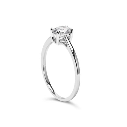 14k White Gold 1/2 Cttw Oval Lab Grown Diamond 4 Prong Solitaire Engagement Ring (f-g Color Vs2-si1 Clarity) - Fine