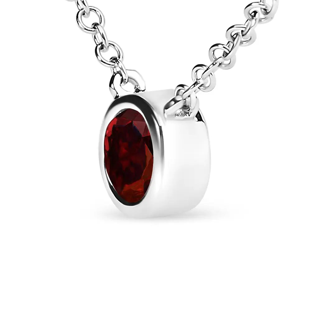 14k White Gold 1/2 Cttw Red Lab Grown Diamond Bezel-set Solitaire 18’’ Pendant Necklace (red Color Vs1-vs2 Clarity)