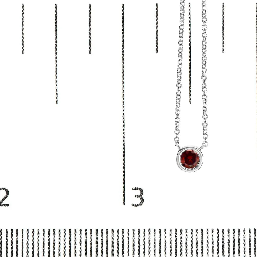 14k White Gold 1/2 Cttw Red Lab Grown Diamond Bezel-set Solitaire 18’’ Pendant Necklace (red Color Vs1-vs2 Clarity)