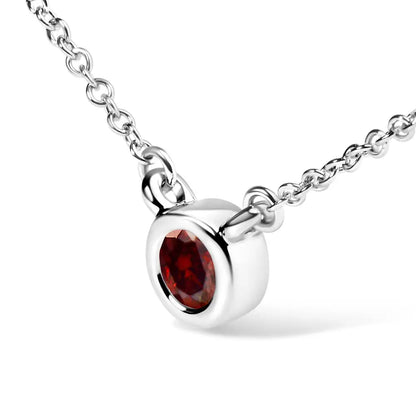 14k White Gold 1/2 Cttw Red Lab Grown Diamond Bezel-set Solitaire 18’’ Pendant Necklace (red Color Vs1-vs2 Clarity)