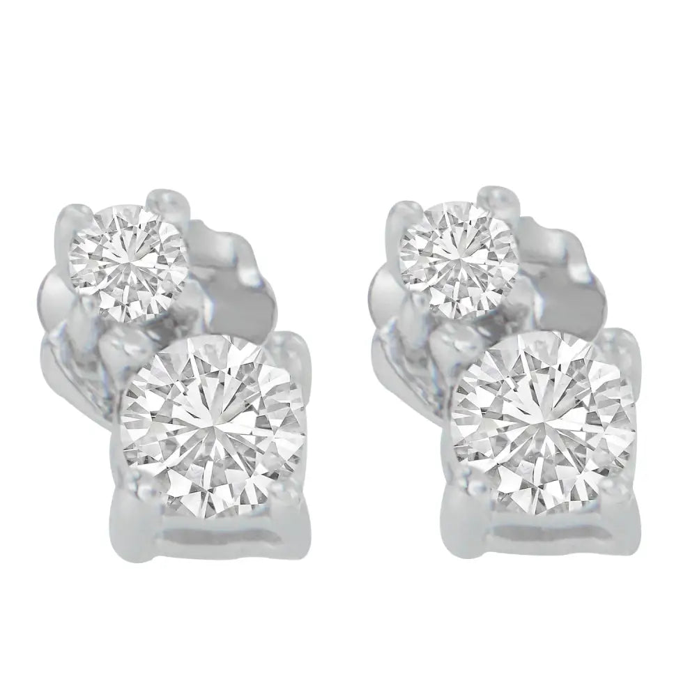 14k White Gold 1/2 Cttw Round Cut Diamond Earrings (h-i Si2-i1) - Fine Jewelry us Direct