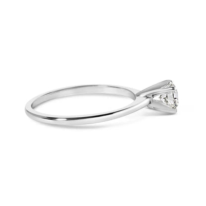 14k White Gold 1/2 Cttw Round Lab Grown Diamond 4 Prong Solitaire Engagement Ring (f-g Color Vs2-si1 Clarity) - Fine