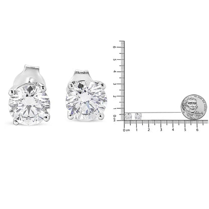 14k White Gold 1 3/4 Cttw Lab Grown Round Brilliant Diamond Solitaire Stud Earring (f-g Color Vs2-si1 Clarity) - Fine