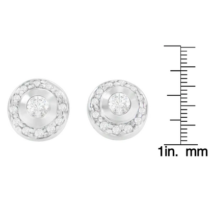 14k White Gold 1/3 Cttw Round Cut Diamond Earrings (h-i Si2-i1) - Fine Jewelry us Direct