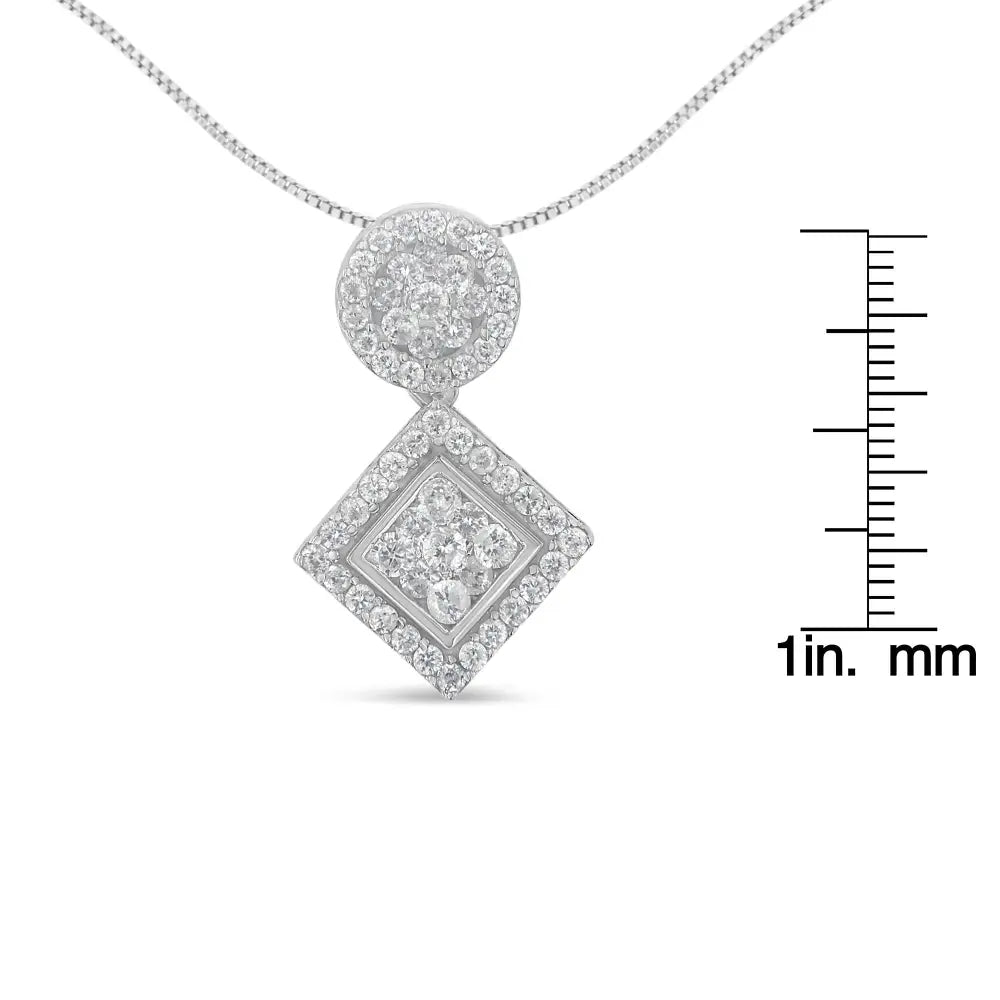 14k White Gold 1 Cttw Diamond Pendant Necklace (h-i I1-i2) - Fine Jewelry us Direct