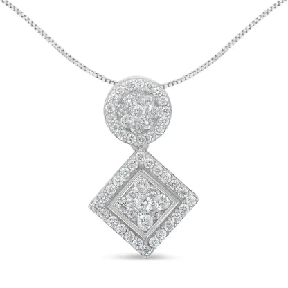 14k White Gold 1 Cttw Diamond Pendant Necklace (h-i I1-i2) - Fine Jewelry us Direct