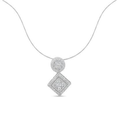 14k White Gold 1 Cttw Diamond Pendant Necklace (h-i I1-i2) - Fine Jewelry us Direct