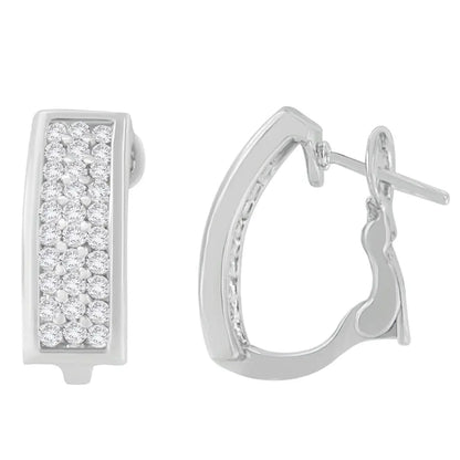 14k White Gold 1 Cttw Round Cut Diamond Earrings (h-i Si1-si2) - Fine Jewelry us Direct