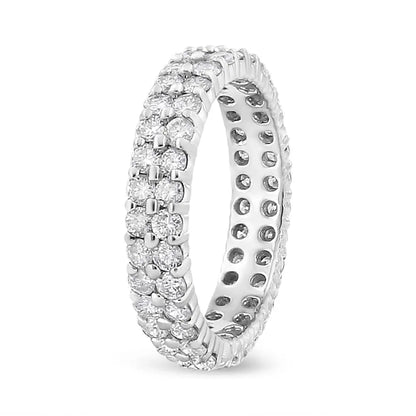 14k White Gold 2.0 Cttw Round-cut Diamond Double Row Eternity Band Ring (h-i Color Si1-si2 Clarity) - 7 - Fine Jewelry