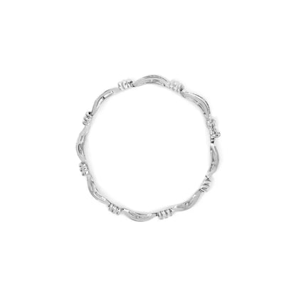 14k White Gold 2.00 Cttw Baguette-cut Spiral Link 7’’ Bracelet (g-h Color Si1-si2 Clarity) - Fine Jewelry us Direct