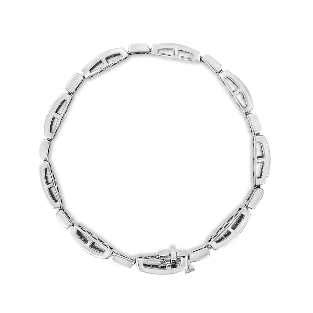 14k White Gold 2.00 Cttw Invisble-set Princess Diamond Link Bracelet (i1-i2 Clarity I-j Color) - 7.25’’ - Fine