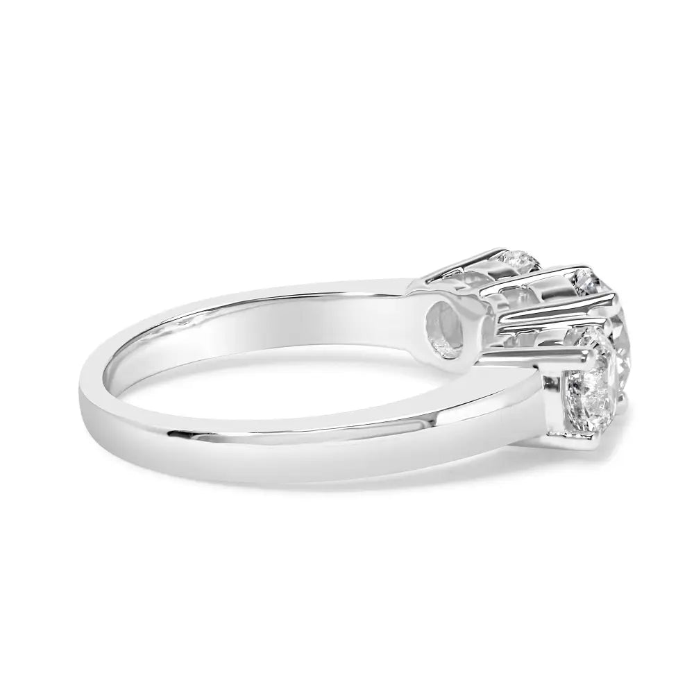 14k White Gold 2.00 Cttw Lab Grown Diamond 3 Stone Ring Band (f-g Color Vs1-vs2 Clarity) - Fine Jewelry us Direct