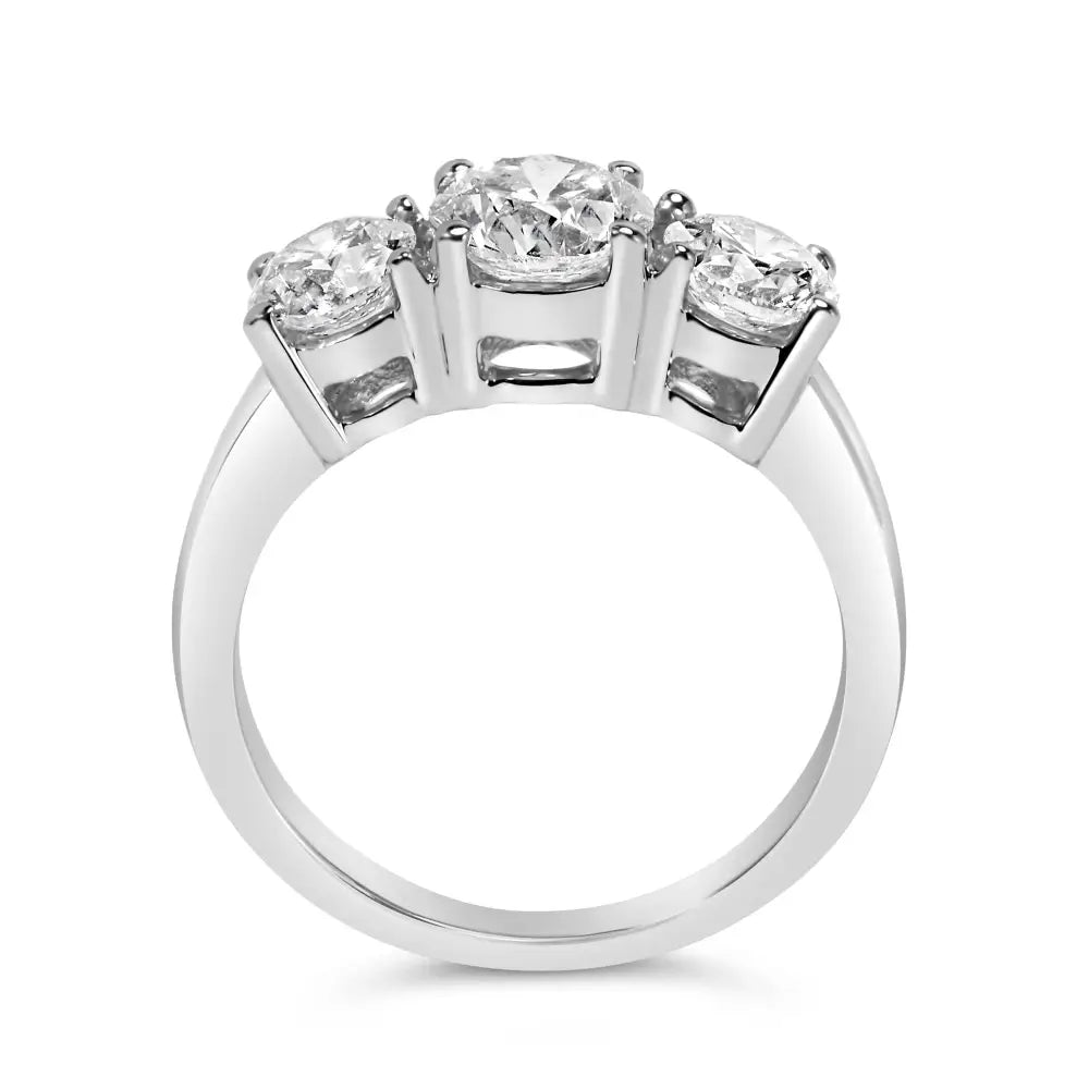 14k White Gold 2.00 Cttw Lab Grown Diamond 3 Stone Ring Band (f-g Color Vs1-vs2 Clarity) - Fine Jewelry us Direct