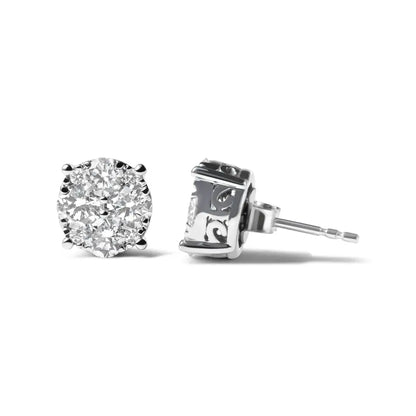 14k White Gold 2.00 Cttw Lab Grown Diamond Cluster Stud Earrings (g-h Color Vs1-vs2 Clarity) - Fine Jewelry us Direct