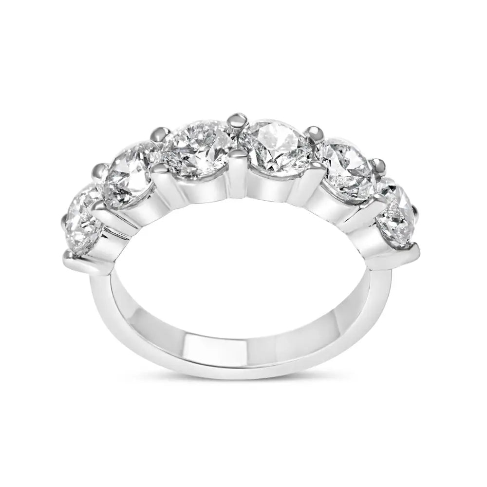 14k White Gold 3.0 Cttw Lab-grown Diamond Shared Prong Set 6 Stone Band Ring (g-h Color Vs2-si1 Clarity) - Fine Jewelry