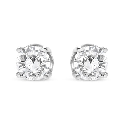 14k White Gold 3/4 Cttw Lab Grown Diamond 4-prong Classic Stud Earrings (f-g Color Vs2-si1 Clarity) - Fine Jewelry