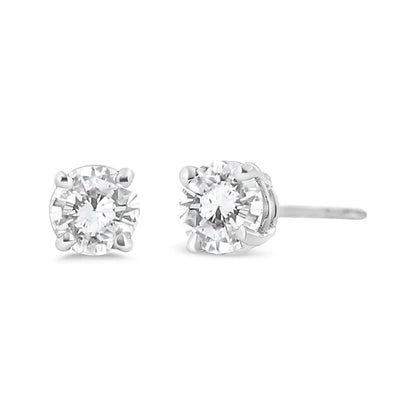 14k White Gold 3/4 Cttw Lab Grown Diamond 4-prong Classic Stud Earrings (f-g Color Vs2-si1 Clarity) - Fine Jewelry