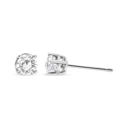 14k White Gold 3/4 Cttw Lab Grown Diamond 4-prong Classic Stud Earrings (f-g Color Vs2-si1 Clarity) - Fine Jewelry