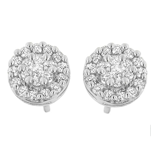 14k White Gold 3/4 Cttw Round Cut Diamond Stud Earring (h-i Si2-i1) - Fine Jewelry us Direct