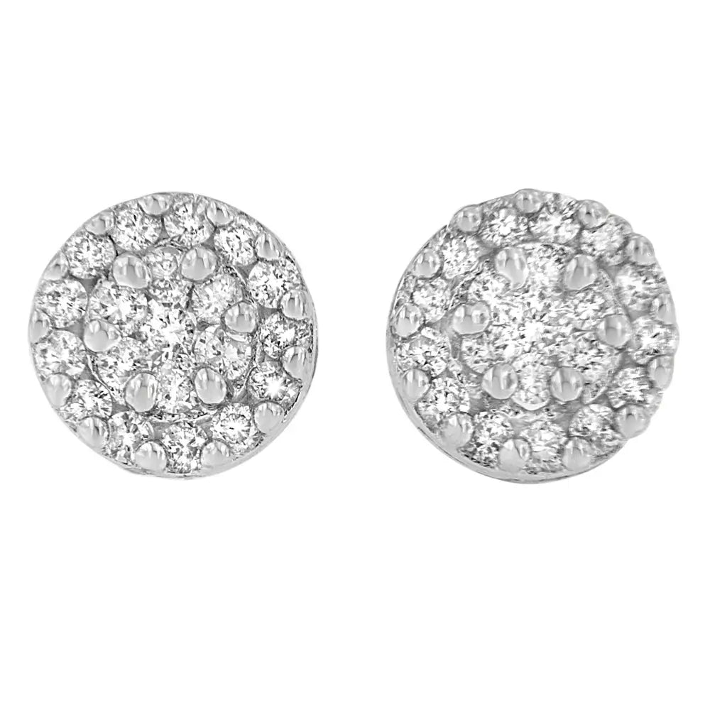 14k White Gold 3/4 Cttw Round Cut Diamond Stud Earring (h-i Si2-i1) - Fine Jewelry us Direct