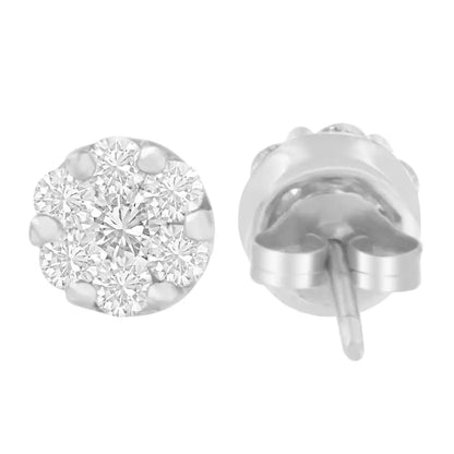 14k White Gold 3/4 Cttw Round Diamond Stud Earring (g-h Si2-i1) - Fine Jewelry us Direct