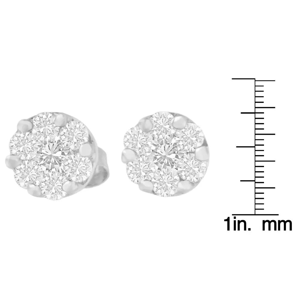 14k White Gold 3/4 Cttw Round Diamond Stud Earring (g-h Si2-i1) - Fine Jewelry us Direct