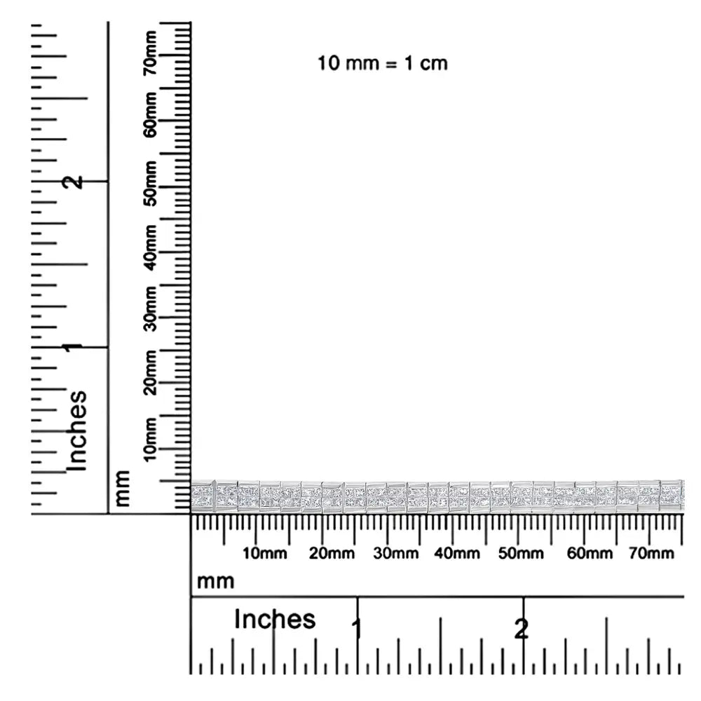 14k White Gold 4.0 Cttw Invisible Set Princess Cut Diamond Buckle Link Tennis Bracelet (g-h Color Si1-si2 Clarity)