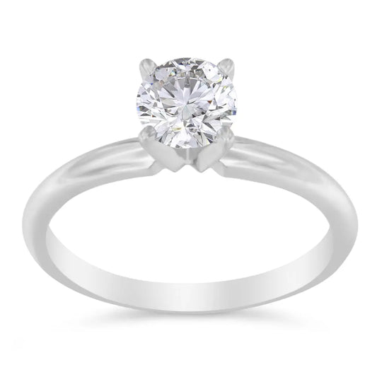 14k White Gold 4/5 Cttw Gia Certified 4 Prong Set Round Brilliant Cut Diamond Solitaire Engagement Ring (i-j Color