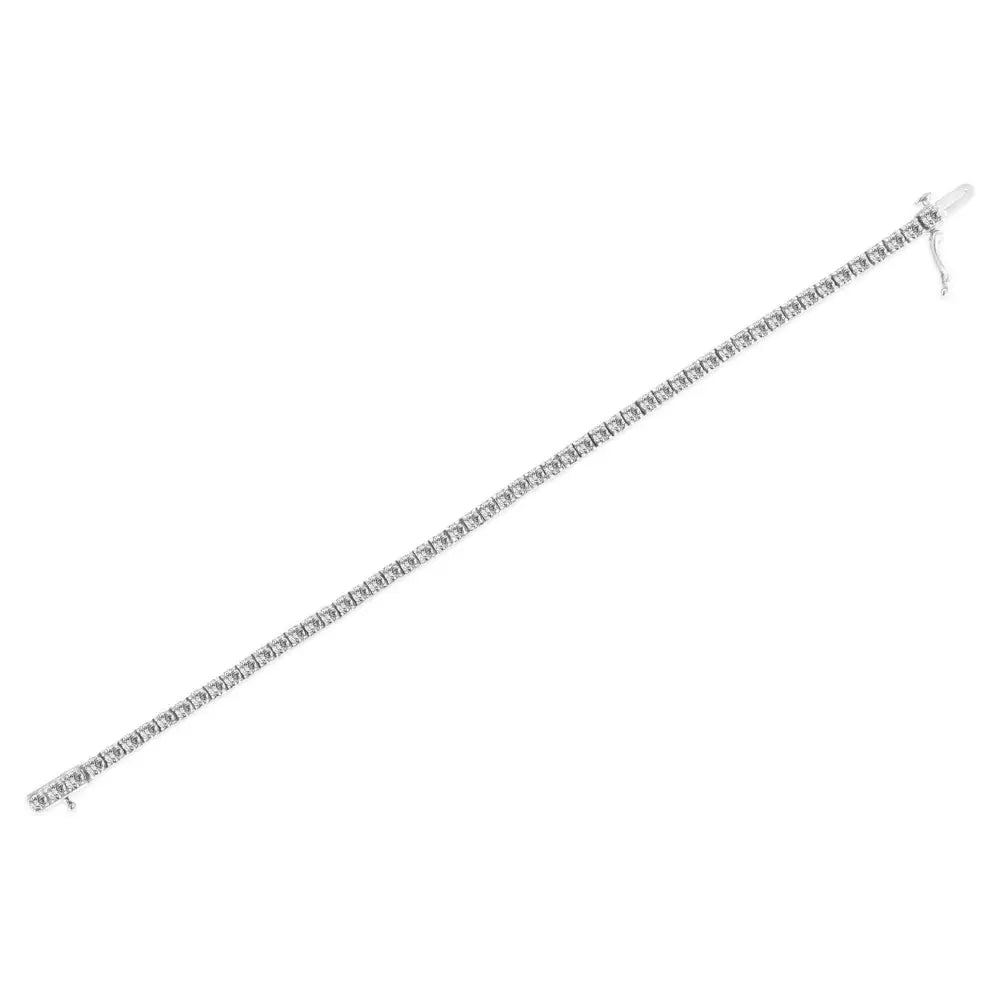 14k White Gold 4-prong Set Lab Grown Round Diamond Classic Tennis Bracelet (f-g Color Vs1-vs2 Clarity) - 7.25’’ - 5