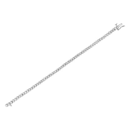 14k White Gold 5.0 Cttw Clarity Enhanced 2 Prong Set Princess-cut Diamond Tennis Bracelet (h-i Color I1-i2 Clarity)