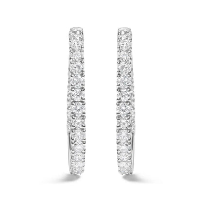 14k White Gold 5.00 Cttw Lab Grown Diamond Inside out Hoop Earrings (f-g Color Vs1-vs2 Clarity) - Fine Jewelry us Direct