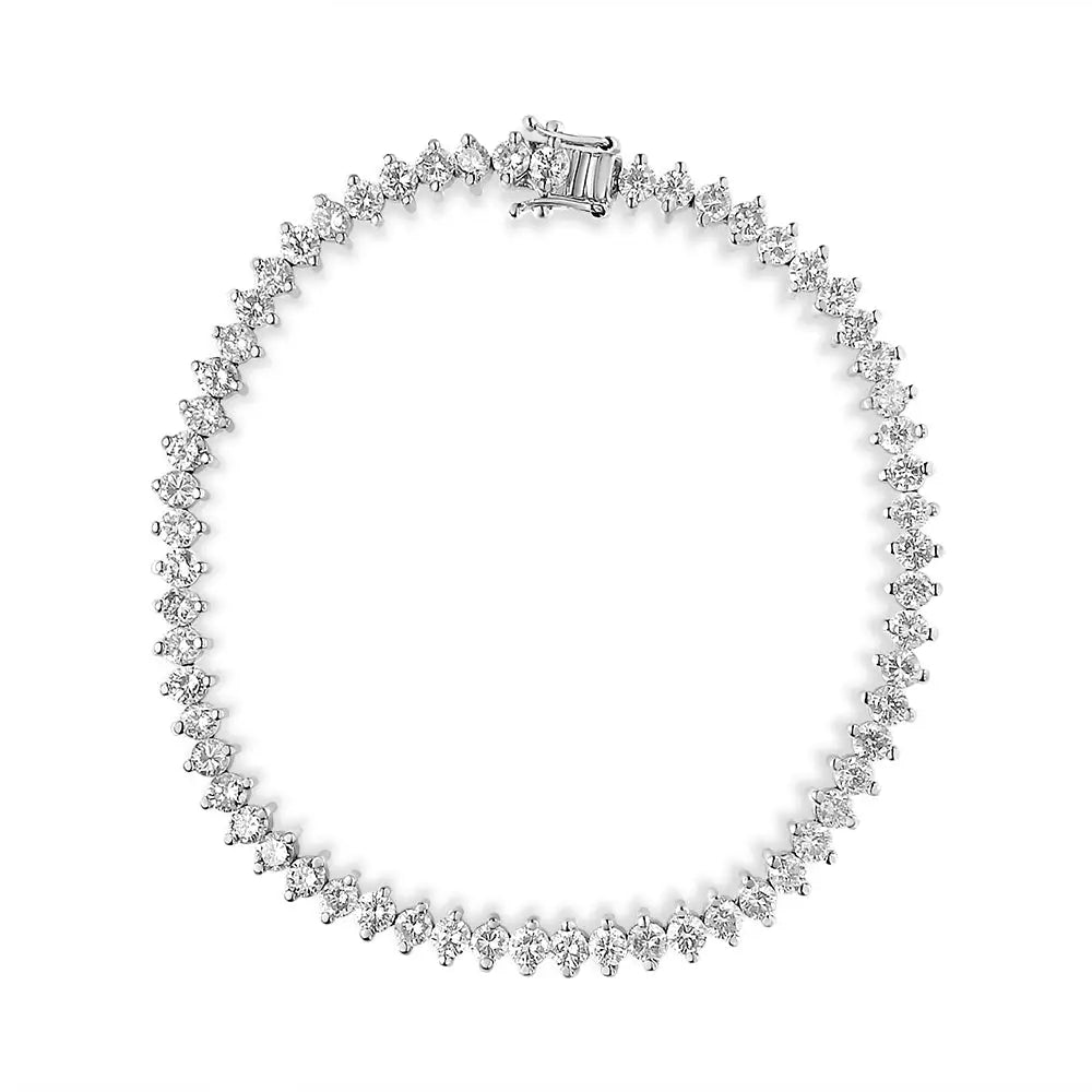 14k White Gold 5 1/2 Cttw Round Diamond 2-prong Tennis Bracelet (h-i Color Si2-i1 Clarity) - 7’’ - Fine Jewelry