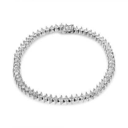 14k White Gold 5 1/2 Cttw Round Diamond 2-prong Tennis Bracelet (h-i Color Si2-i1 Clarity) - 7’’ - Fine Jewelry