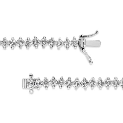 14k White Gold 5 1/2 Cttw Round Diamond 2-prong Tennis Bracelet (h-i Color Si2-i1 Clarity) - 7’’ - Fine Jewelry