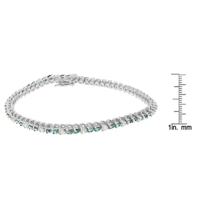 14k White Gold and Treated Blue Diamond Bracelet (4 5/8 Cttw H-i Color I1-i2 Clarity) - Fine Jewelry us Direct