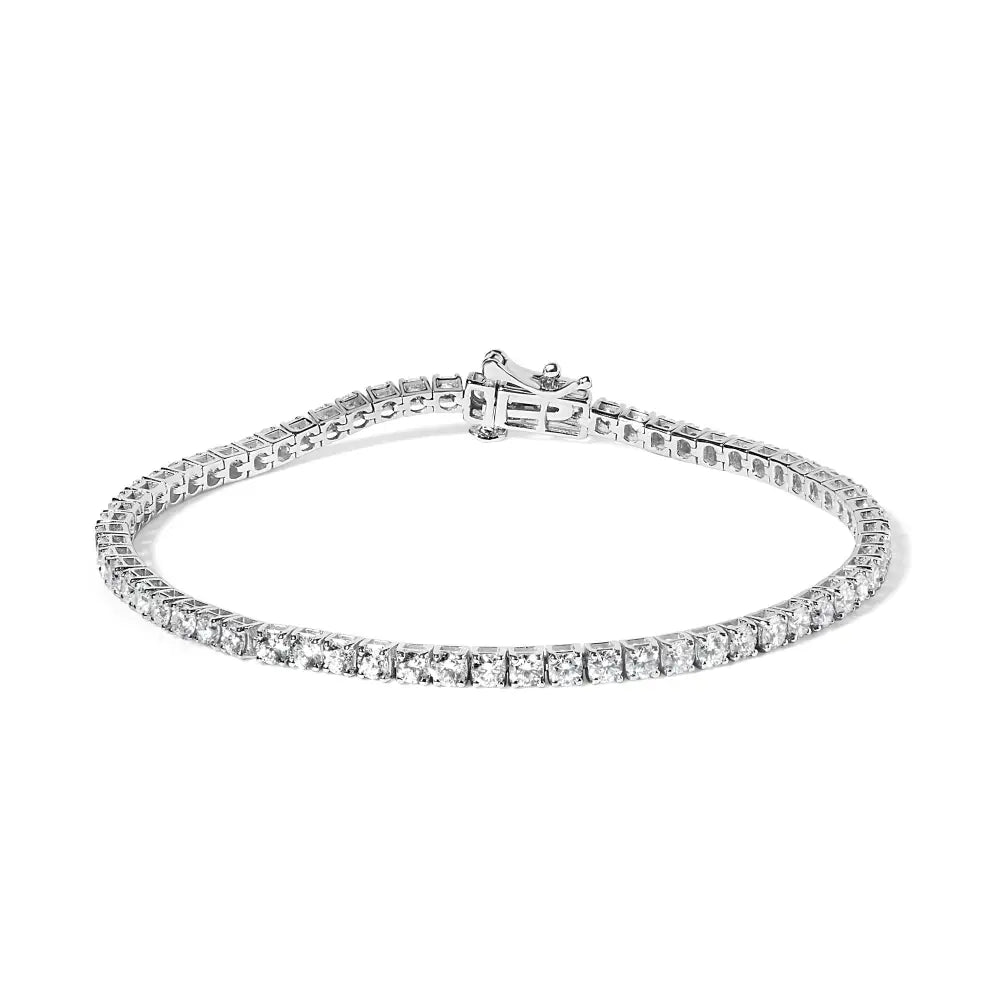 14k White Gold Classic Lab-grown Diamond Tennis Bracelet (f-g Color Vs2-si1 Clarity) - 7’’ Inches - Fine Jewelry