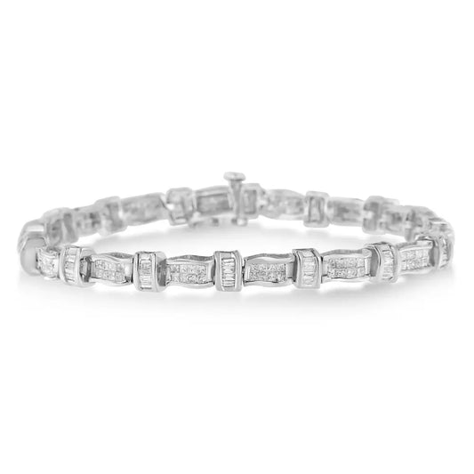 14k White Gold Diamond Tennis Bracelet (3 Cttw H-i Color Si2-i1 Clarity) - Fine Jewelry us Direct