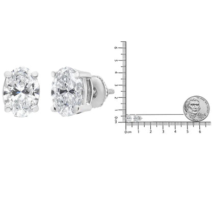 14k White Gold Lab Grown Oval Solitaire Diamond Stud Earrings (f-g Color Vs2-si1 Clarity) - Fine Jewelry us Direct