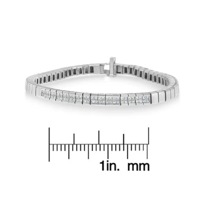 14k White Gold Princess Cut Diamond Bracelet (1.00 Cttw H-i Color Si1-si2 Clarity) - Fine Jewelry us Direct