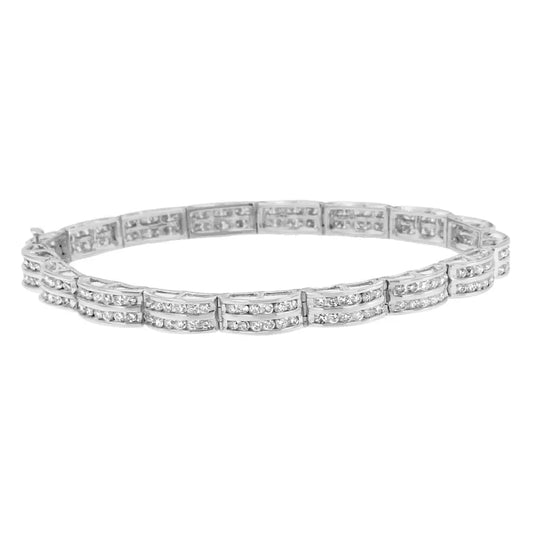 14k White Gold Round-cut Diamond Bracelet (3.22 Cttw H-i Color I1-i2 Clarity) - Fine Jewelry us Direct