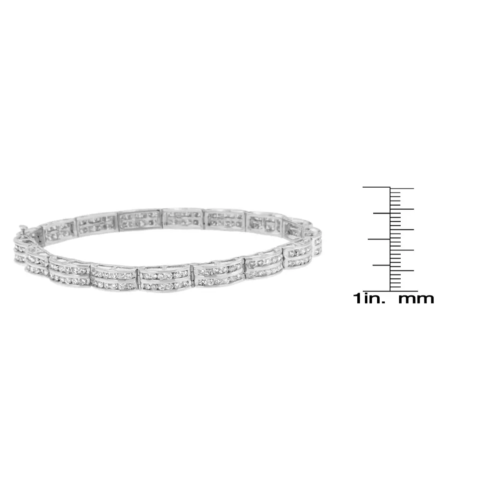 14k White Gold Round-cut Diamond Bracelet (3.22 Cttw H-i Color I1-i2 Clarity) - Fine Jewelry us Direct