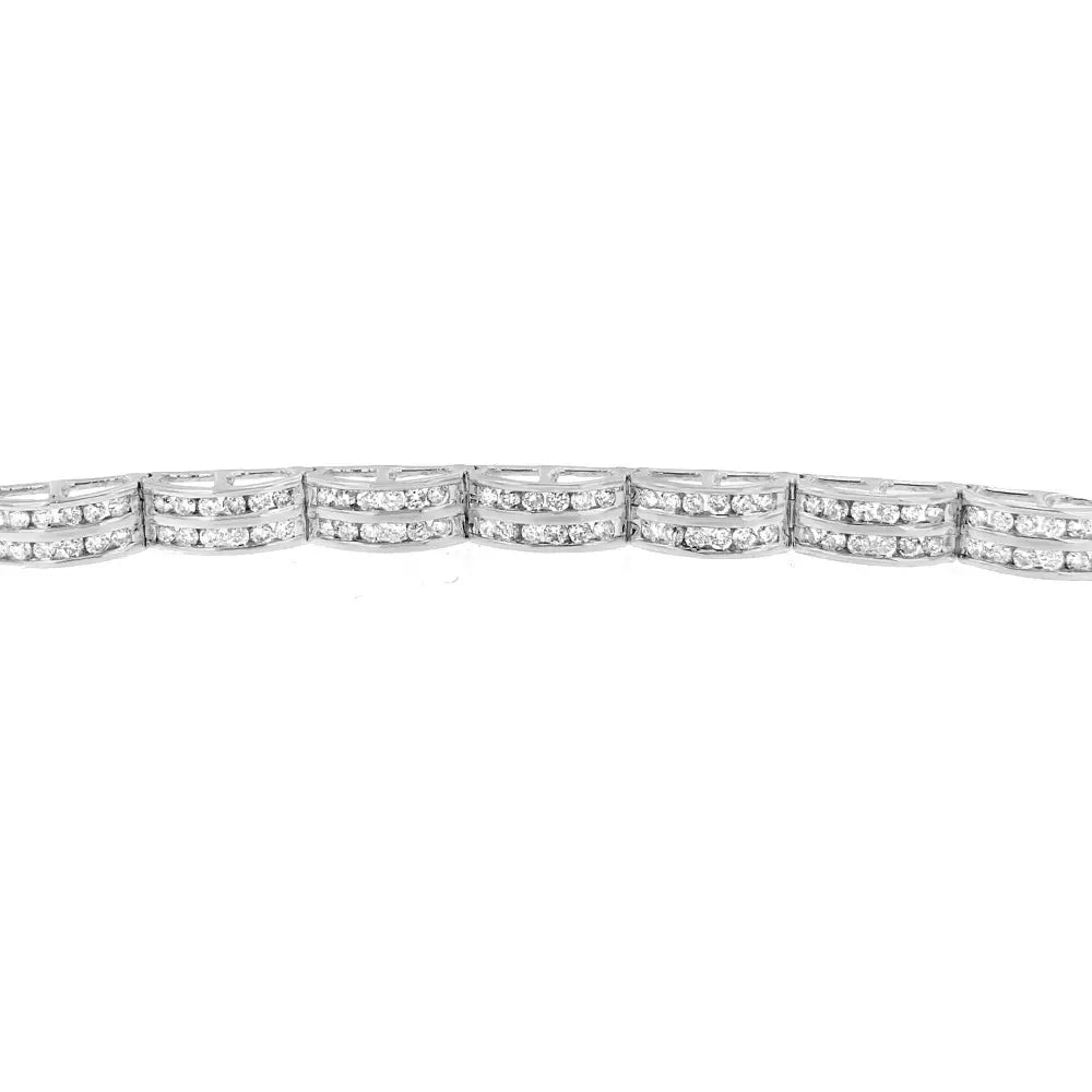 14k White Gold Round-cut Diamond Bracelet (3.22 Cttw H-i Color I1-i2 Clarity) - Fine Jewelry us Direct