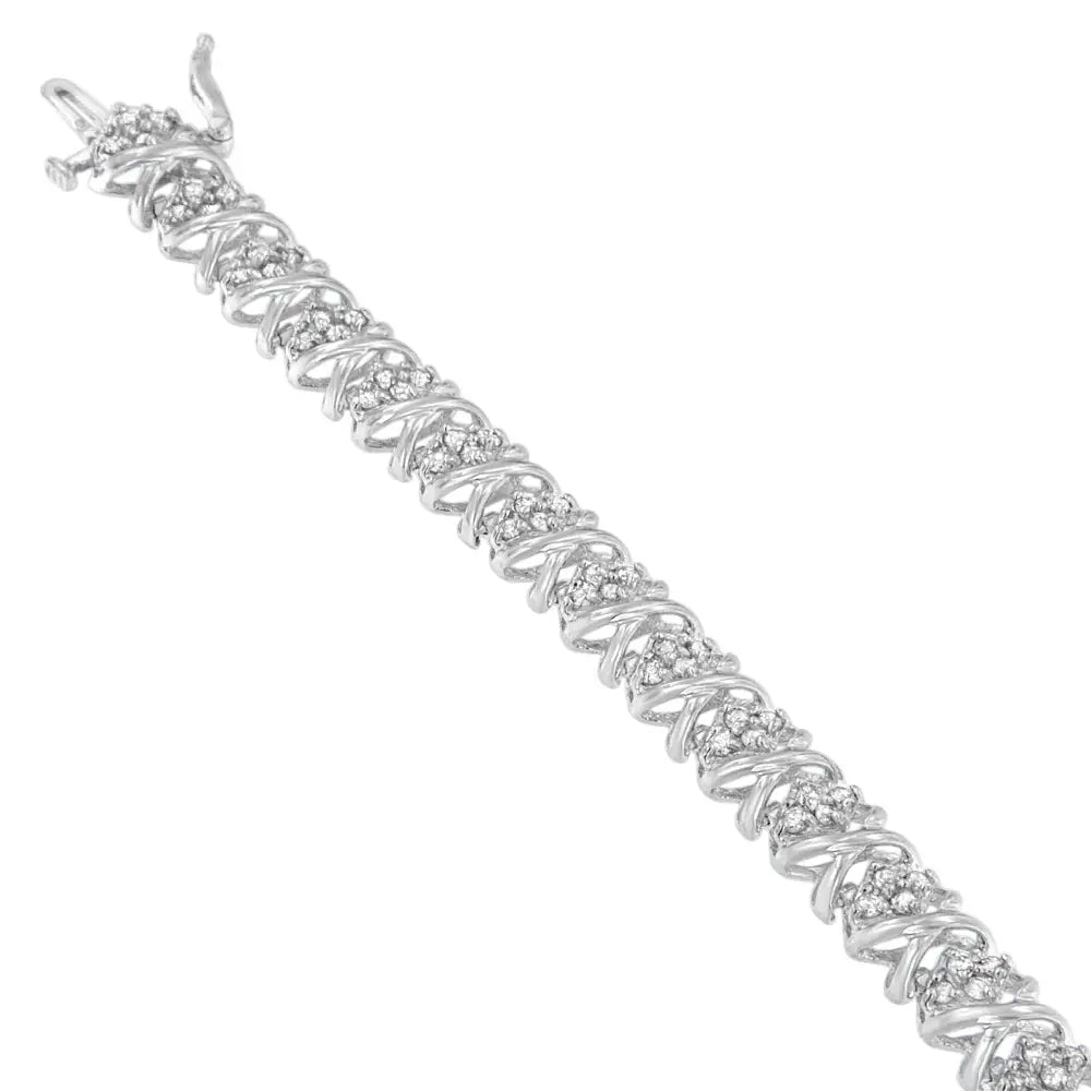 14k White Gold Round Cut Diamond Cluster Bracelet (2.00 Cttw J-k Color I2-i3 Clarity) - Fine Jewelry us Direct